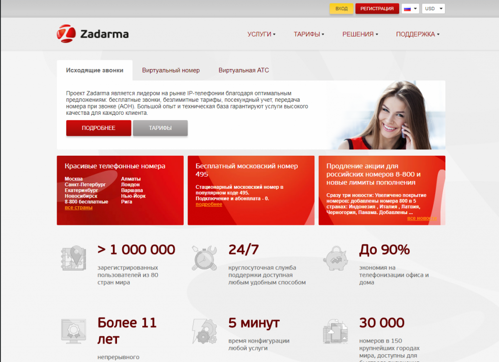 Ресурс «Zadarma.com»
