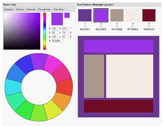 определить сочетания цветов онлайн