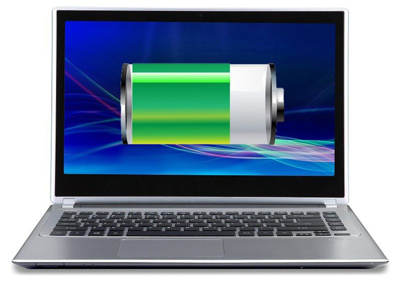 Изображение батареи на экране ноутбука